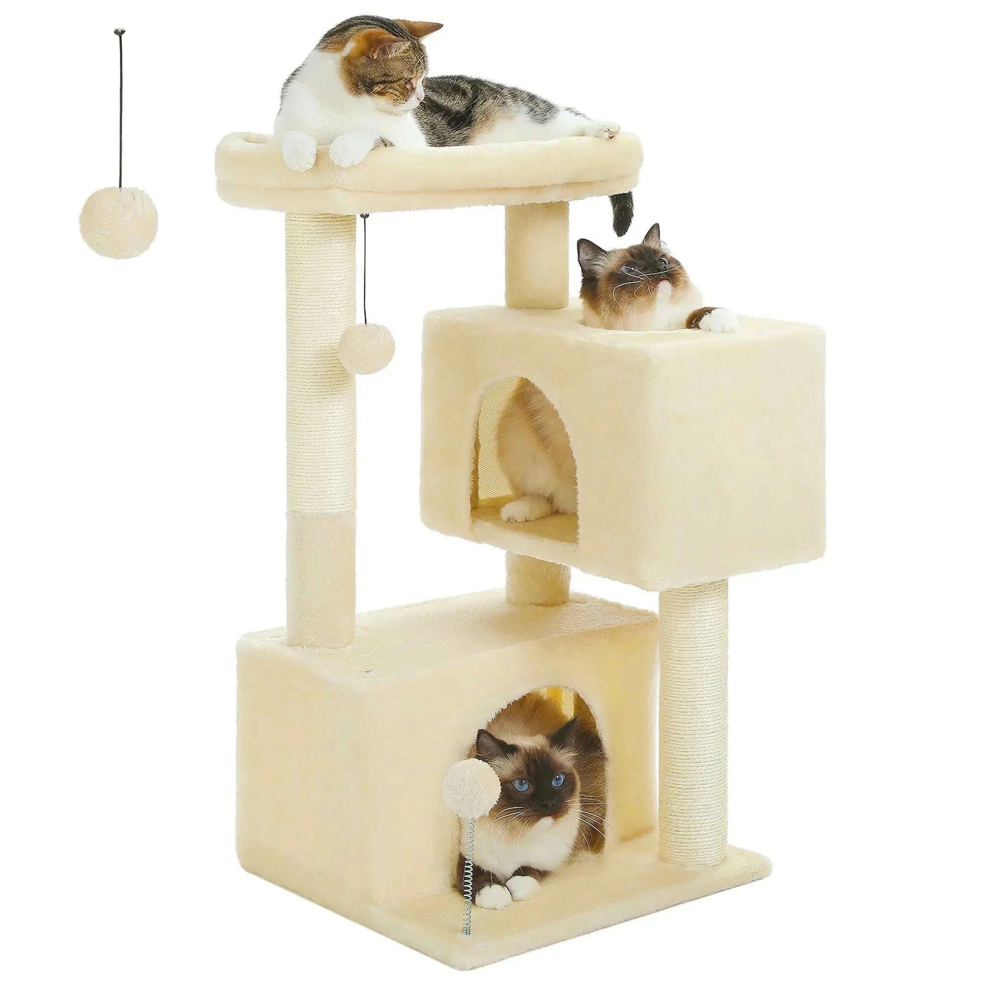 Arbre à chat design pour espaces restreints — vue de côté