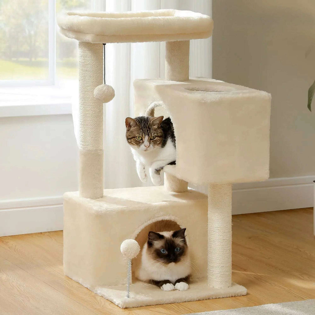 Arbre à chat design pour espaces restreints — vue arrière