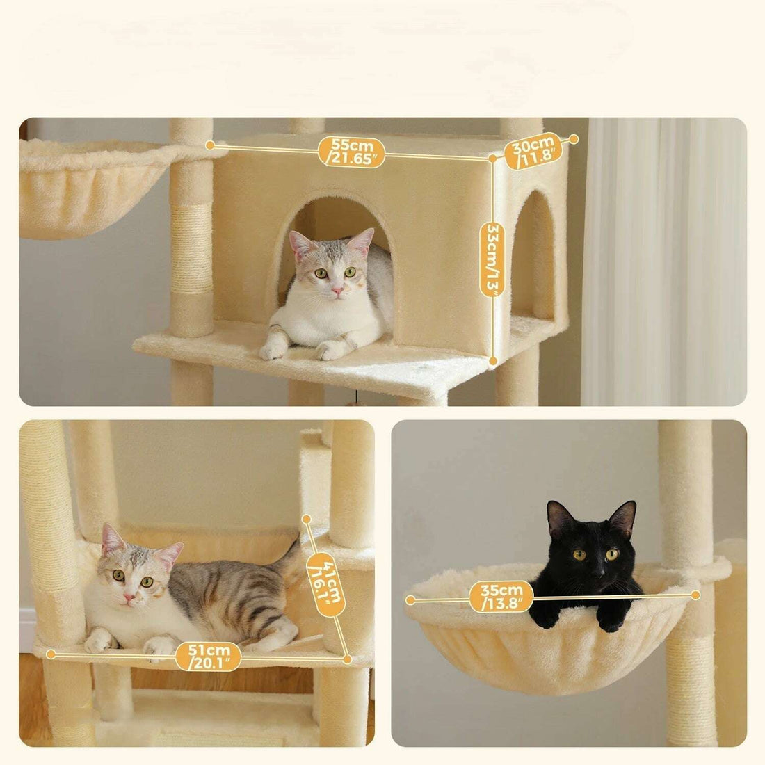 Arbre à chat design épuré et fonctionnel — vue de côté