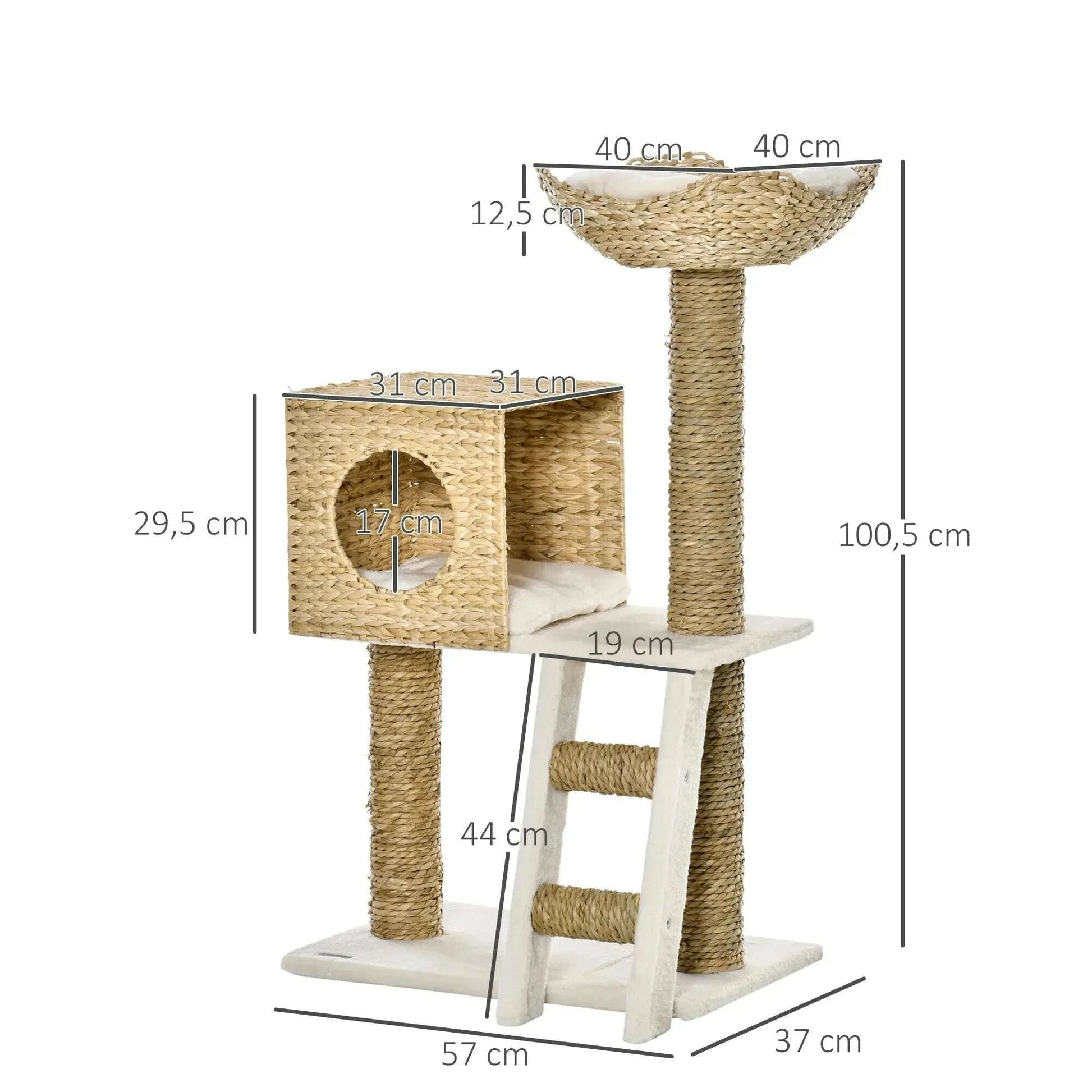 Arbre à chat en osier tressé design — détail