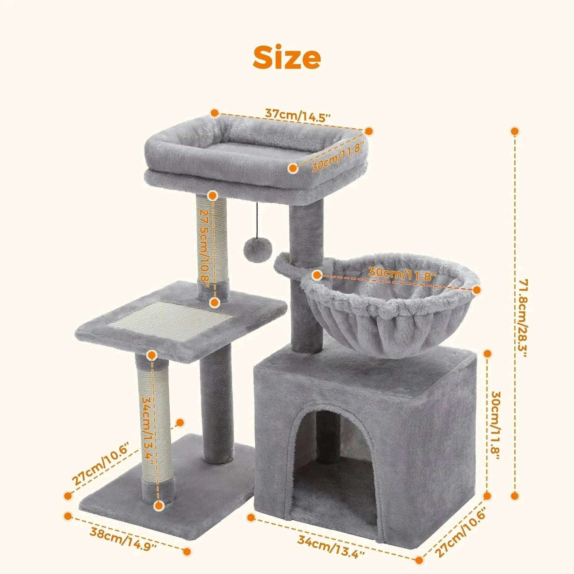 Arbre à chat compact et design — détail
