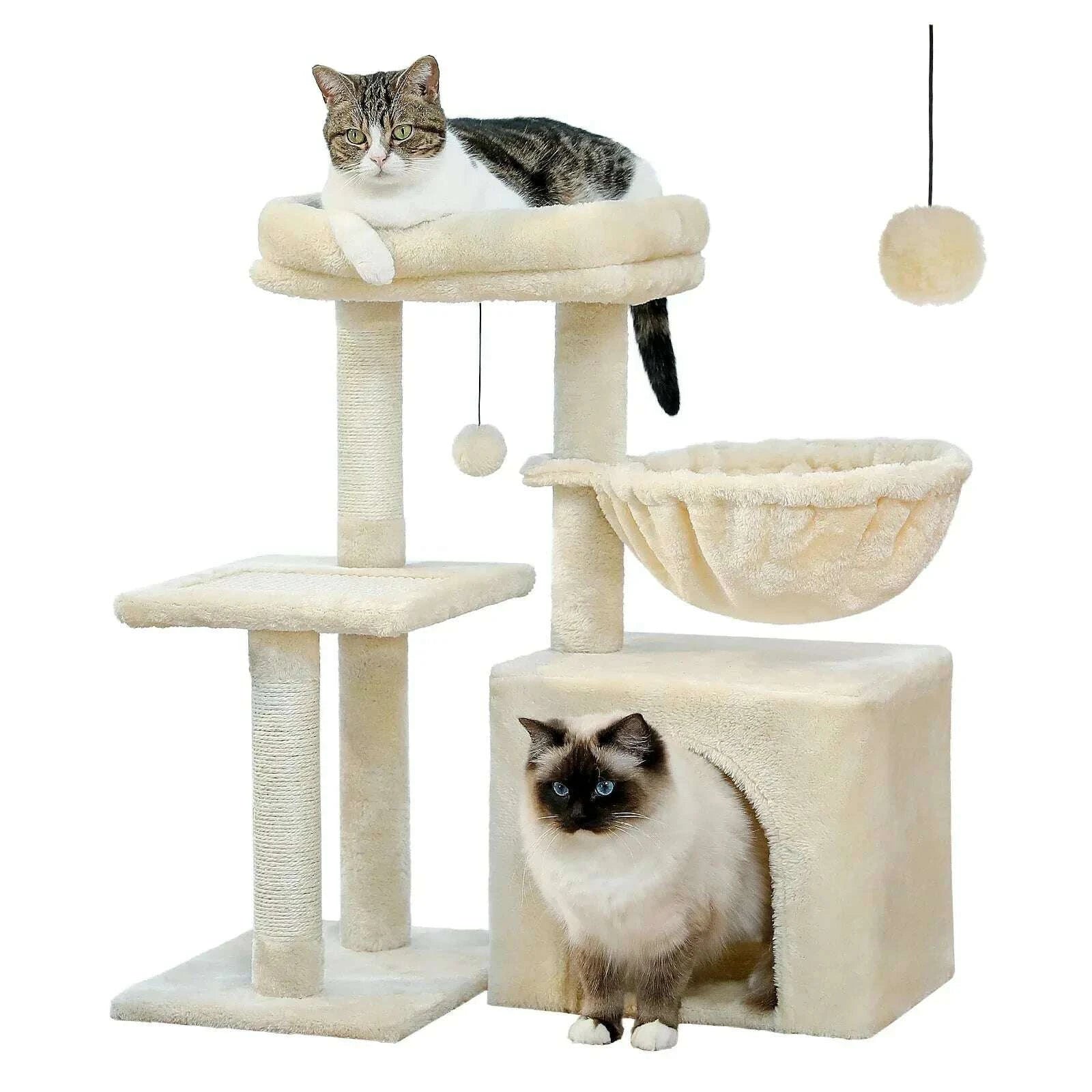 Arbre à chat compact et design — en situation