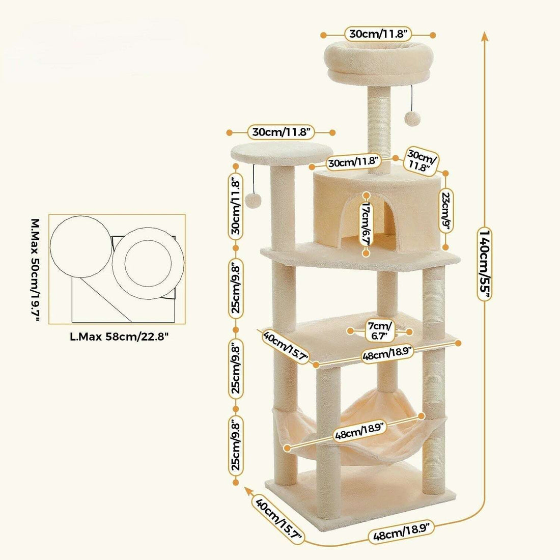 Arbre à chat style scandinave — vue arrière