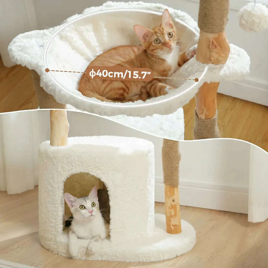 Petit arbre à chat en bois massif — détail