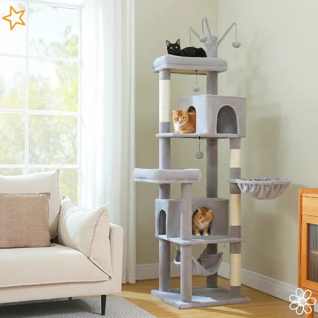 Arbre à chat maine coon 190 cm pour sieste confortable