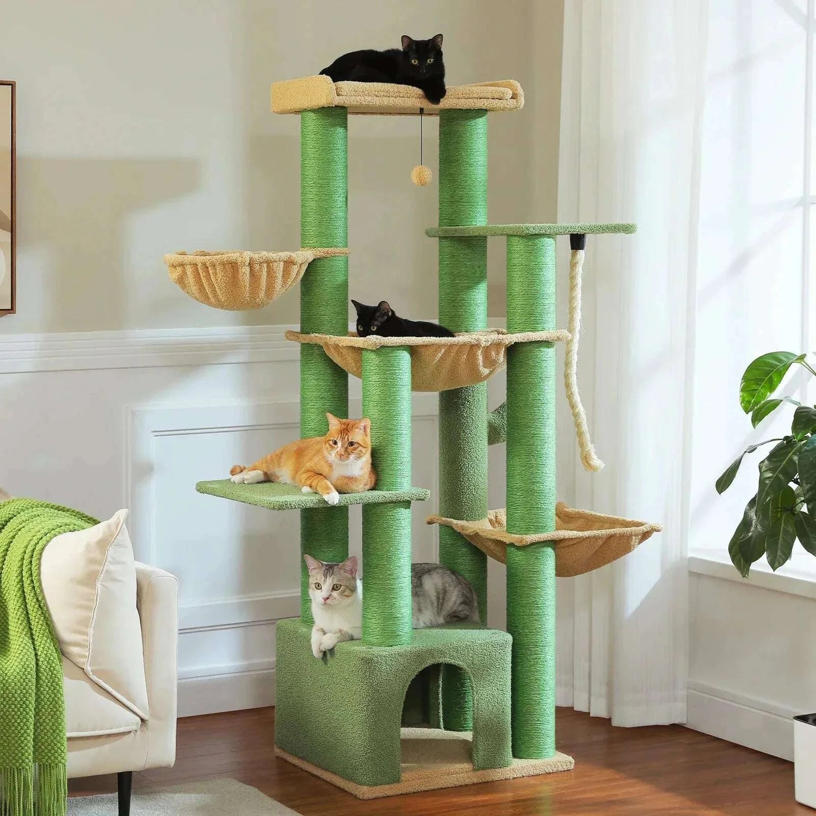 Arbre à chat grand modèle cactus — vue d'ensemble