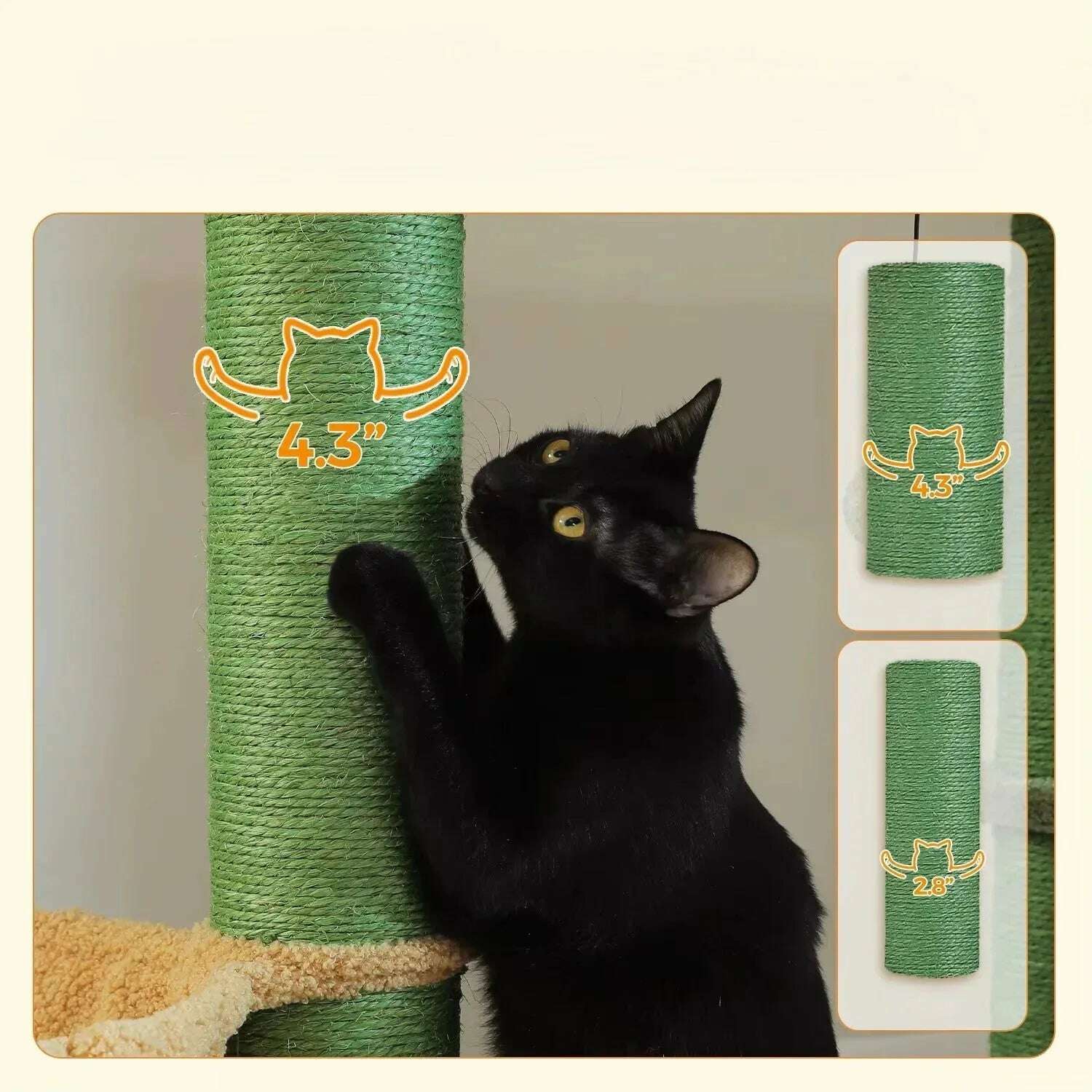 Arbre à chat grand modèle cactus — vue arrière