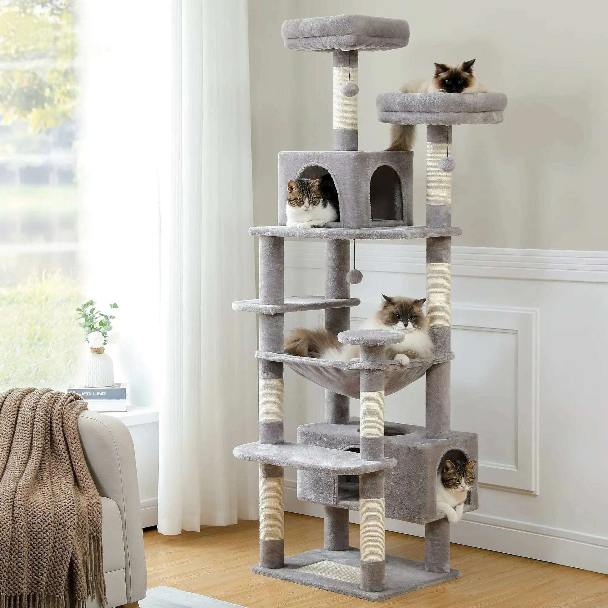 Arbre à chat design pour grands félins — vue d'ensemble