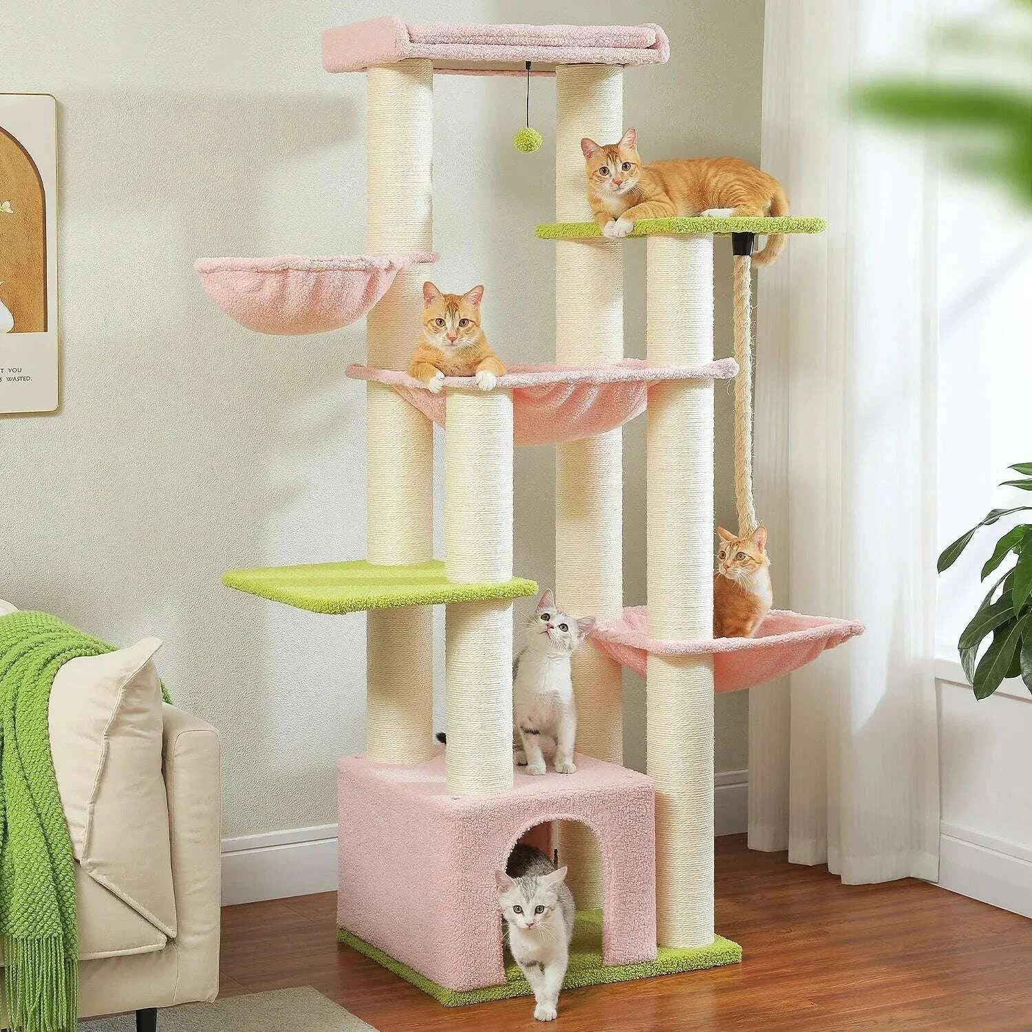 Arbre à chat floral pour grands gabarits — vue d'ensemble