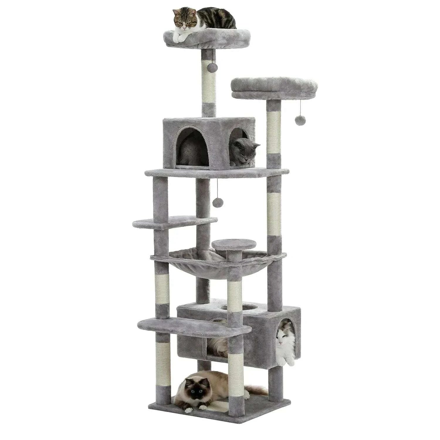 Arbre à chat grand modèle gris pour Maine Coon