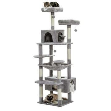 Arbre à chat grand modèle gris pour Maine Coon