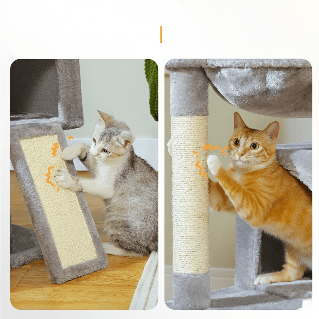 Arbre à chat stable pour Maine Coon — vue de côté