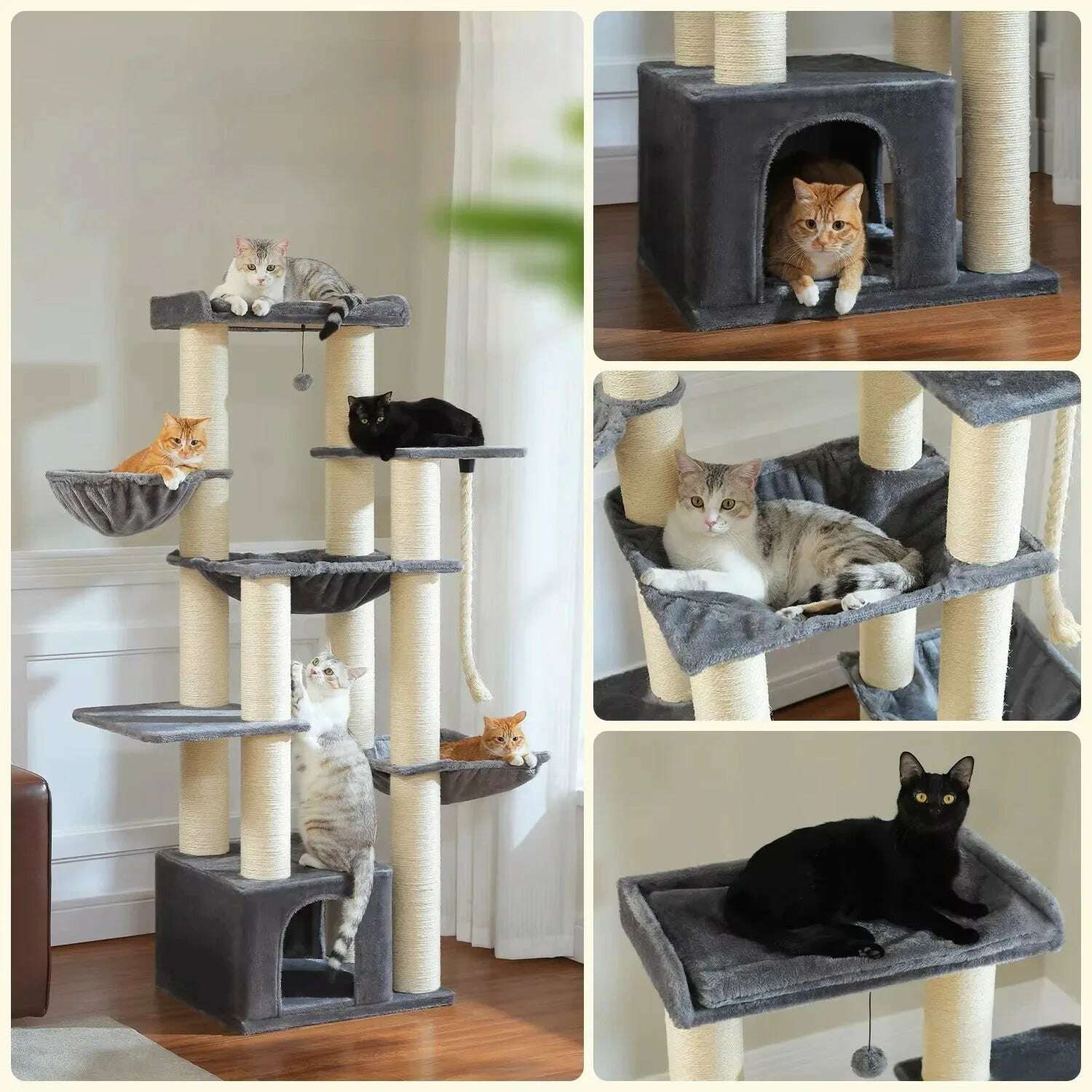 Arbre à chat XXL pour Maine Coon — vue de côté