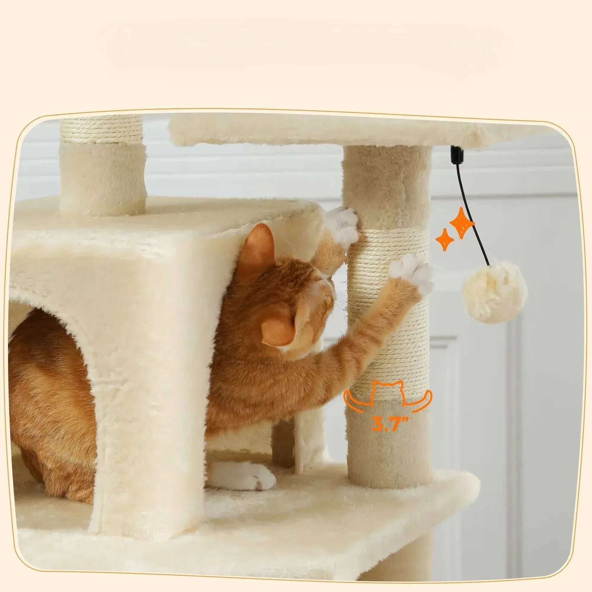 Arbre à chat XXL robuste et confortable — vue arrière