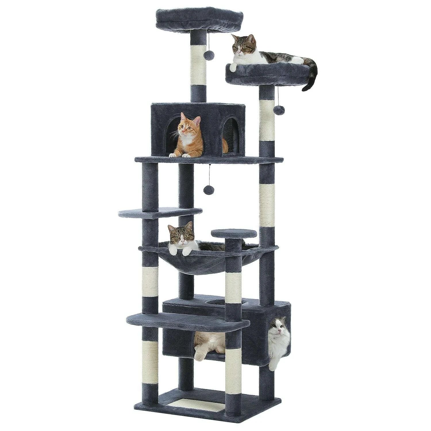 Arbre à chat XXL robuste et confortable — vue en perspective