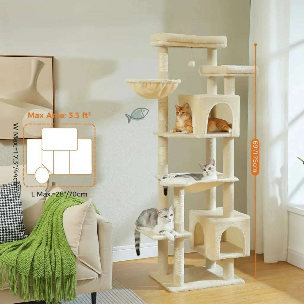 Arbre à chat XXL beige — détail
