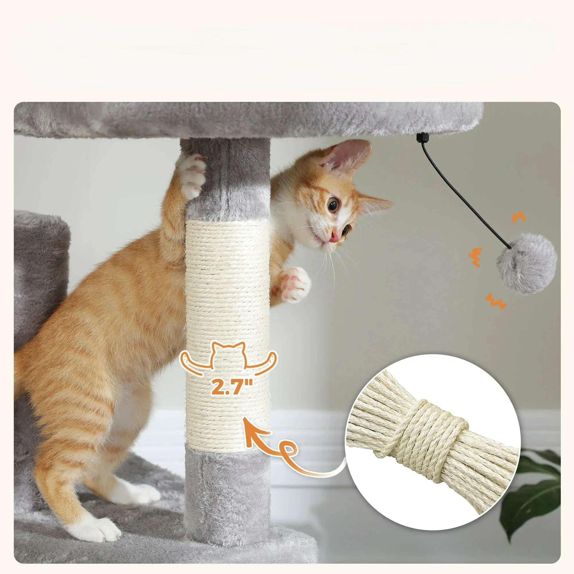 Arbre à chat XXL compact — vue de côté