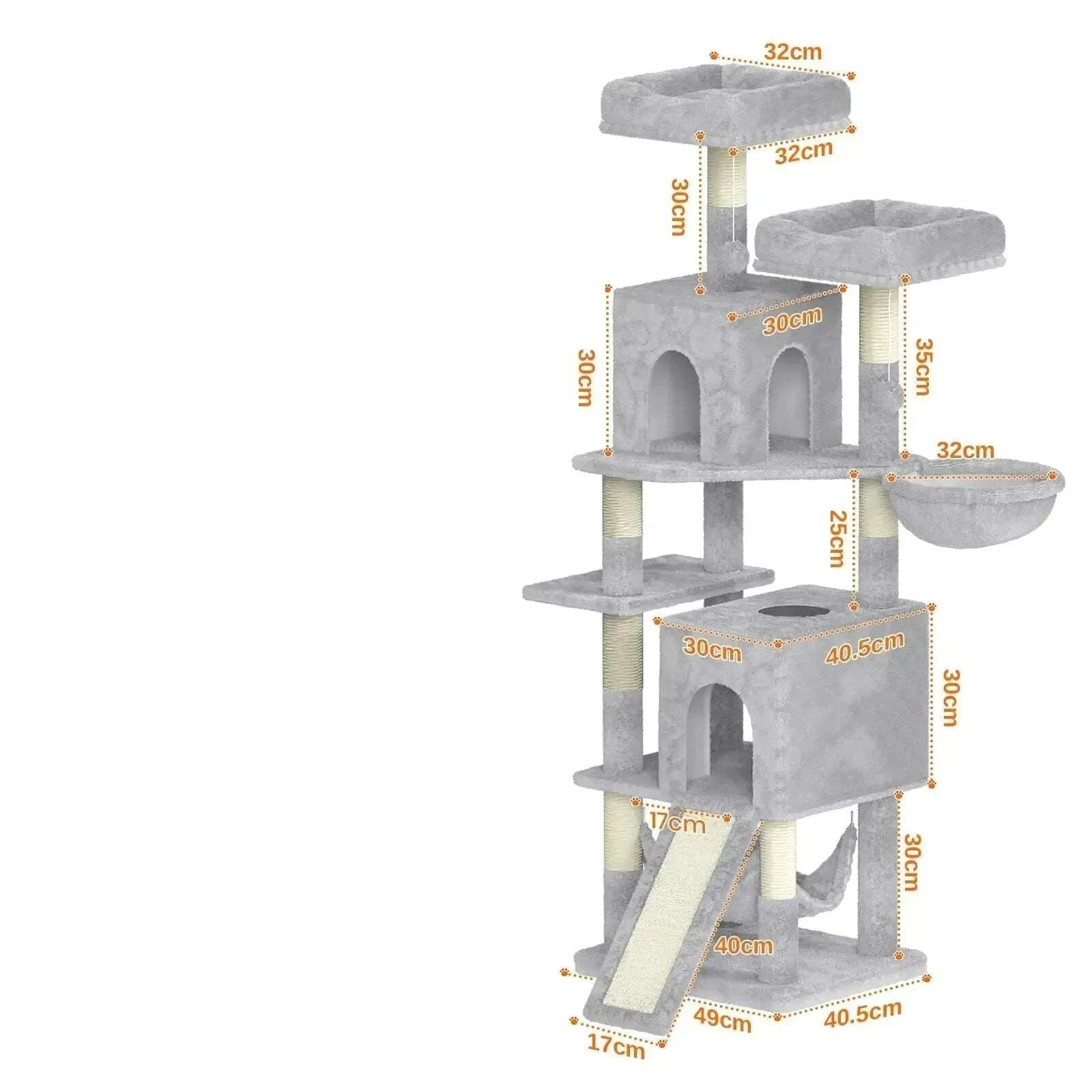 Arbre à chat XXL en gris clair — détail