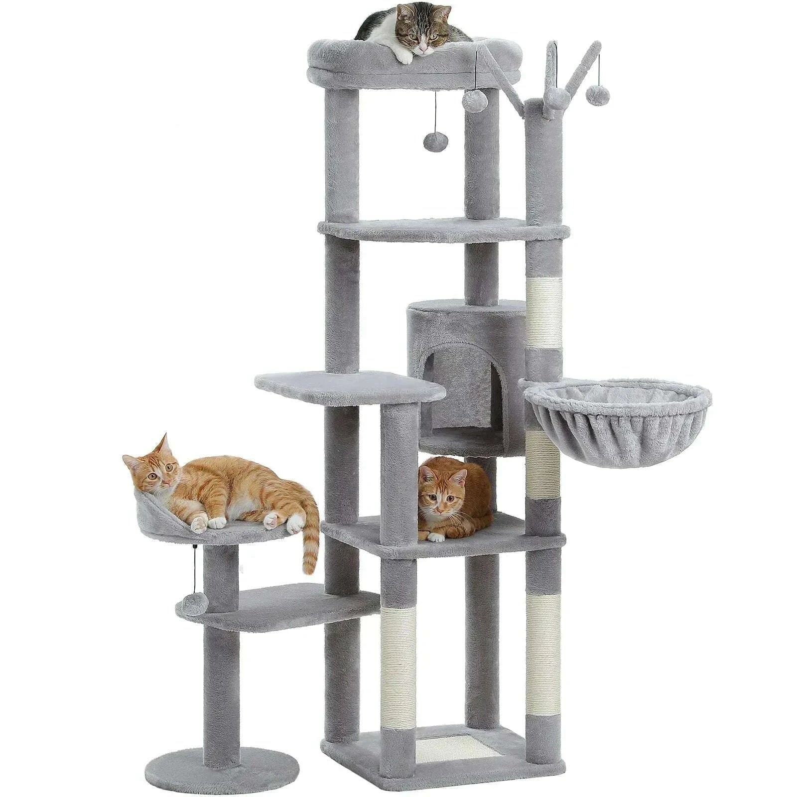Arbre à chat XXL multi-niveaux — vue arrière
