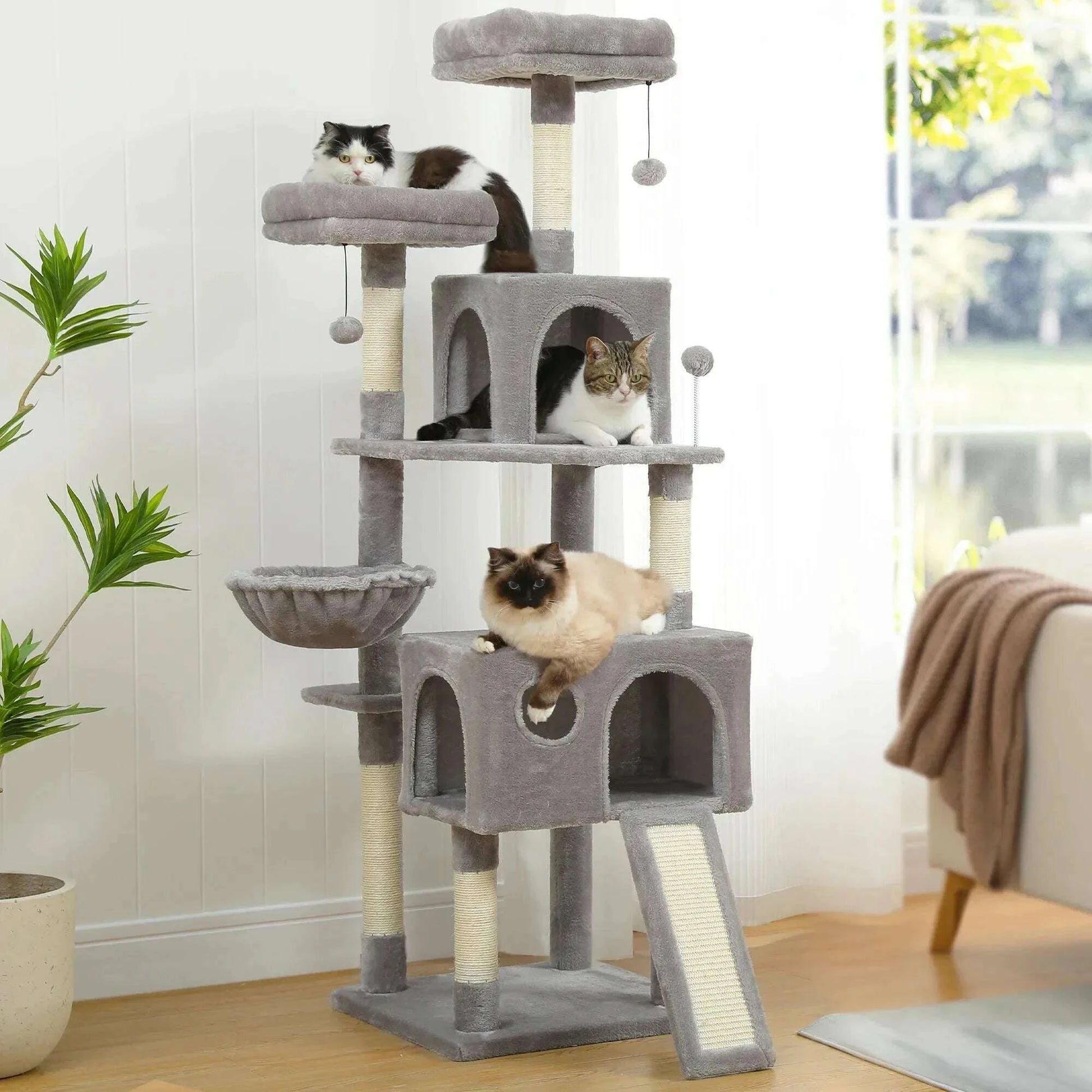 Arbre à chat XXL élégant et fonctionnel — vue zoom