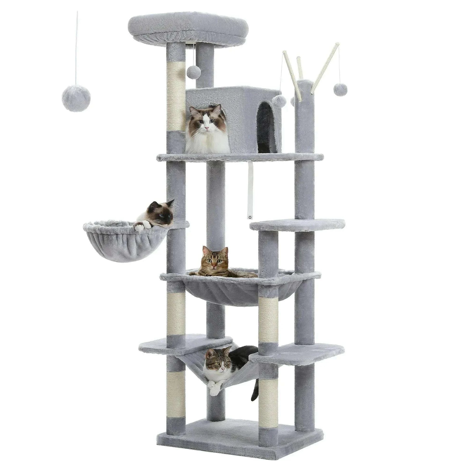 Arbre à chat XXL pour grands félins — vue de côté