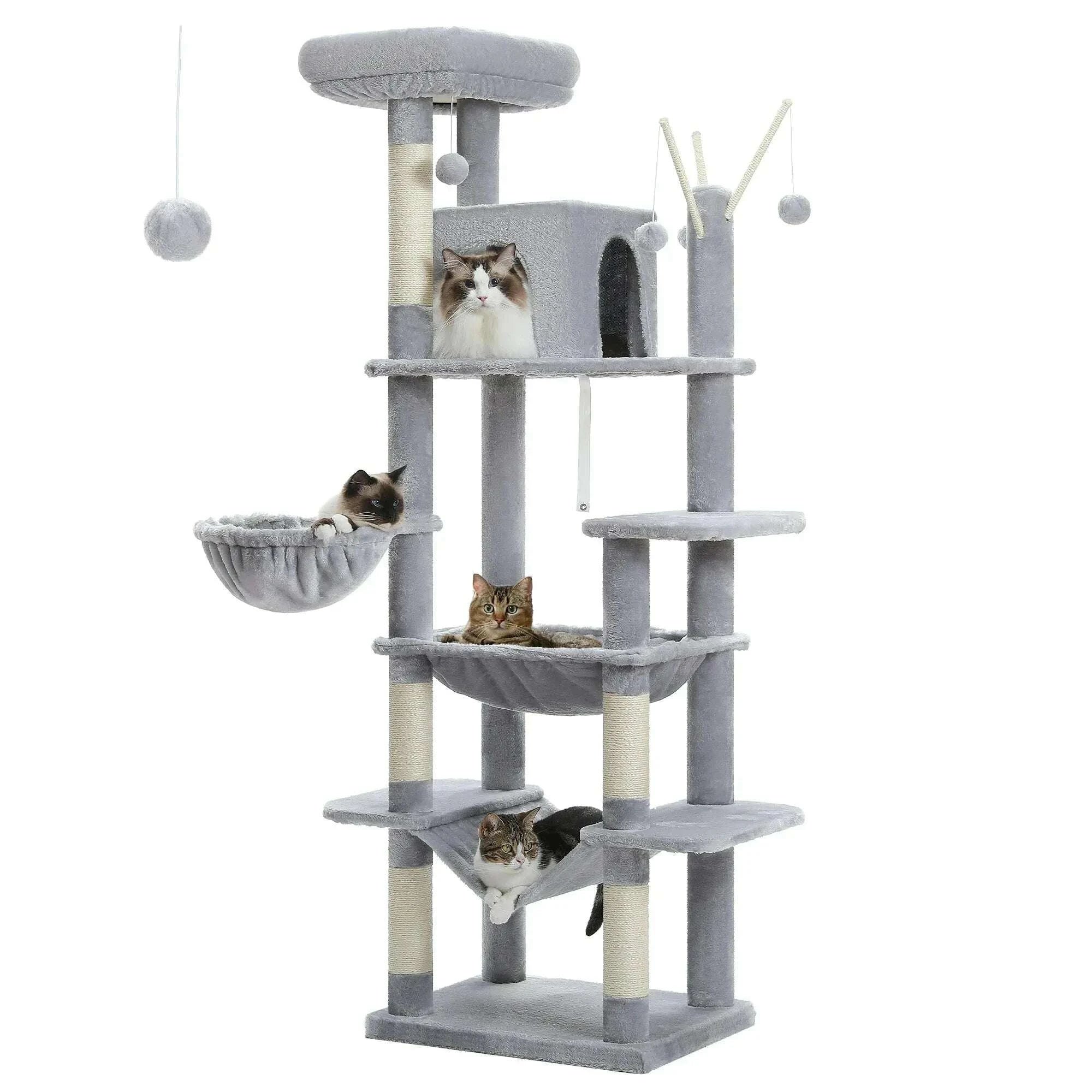 Arbre à chat XXL pour grands félins — vue de côté