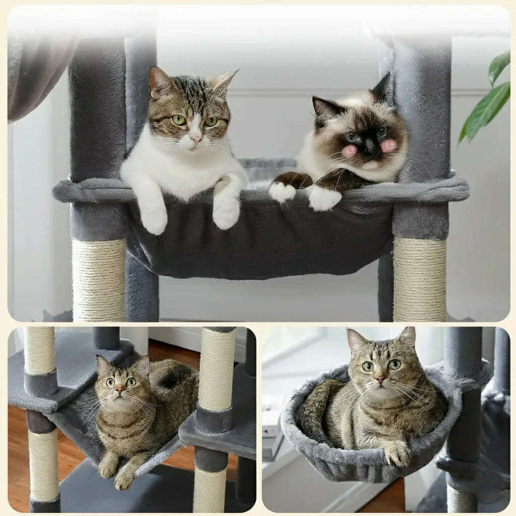 Arbre à chat XXL pour grands félins — vue en perspective