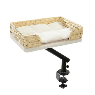 Panier de bureau pour chat en rotin