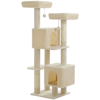 Arbre à chat cactus 133 cm à deux niches Beige