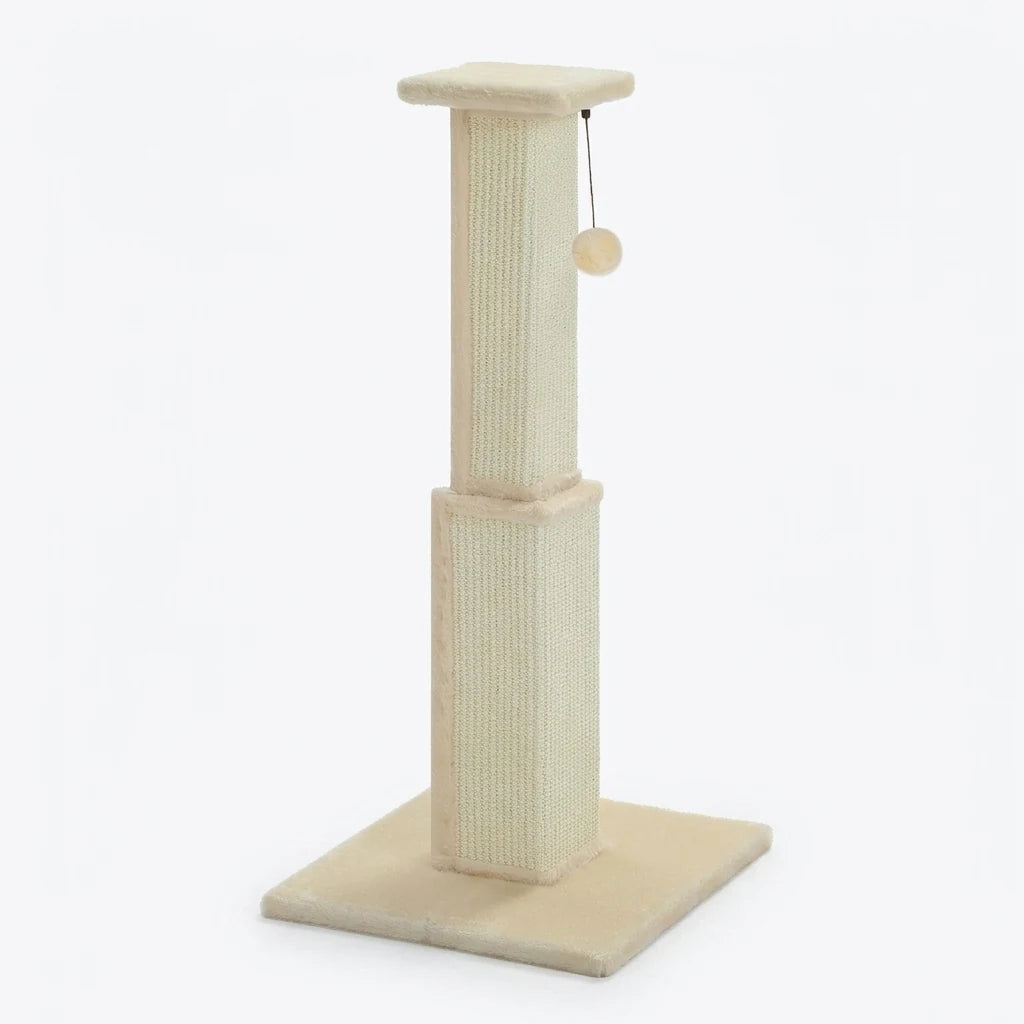 Grand griffoir sur pied en sisal tressé Beige