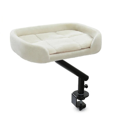 Coussin de bureau pour chat rotatif Blanc crème
