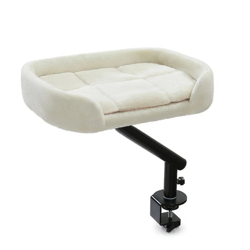 Coussin de bureau pour chat rotatif Blanc crème