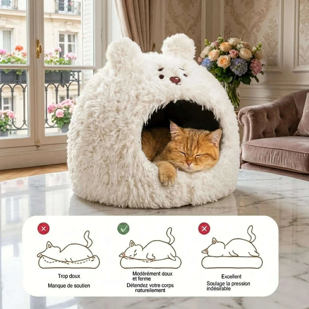 Cabane pour chat intérieur en style cosy — détail