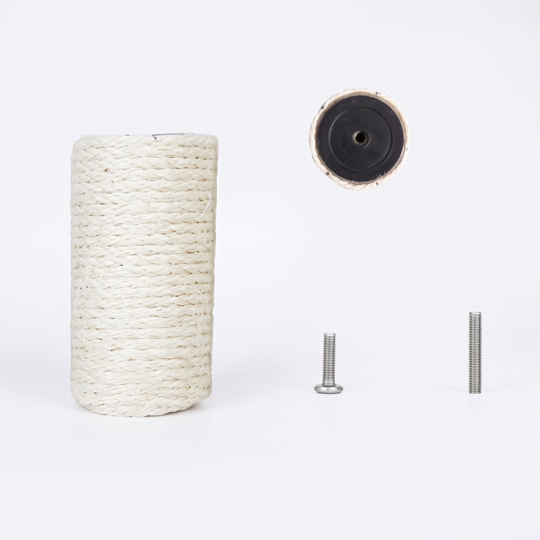Griffoir de rechange à fibres de sisal tressées, assorti de son culot noir et de deux pièces de visserie argentées