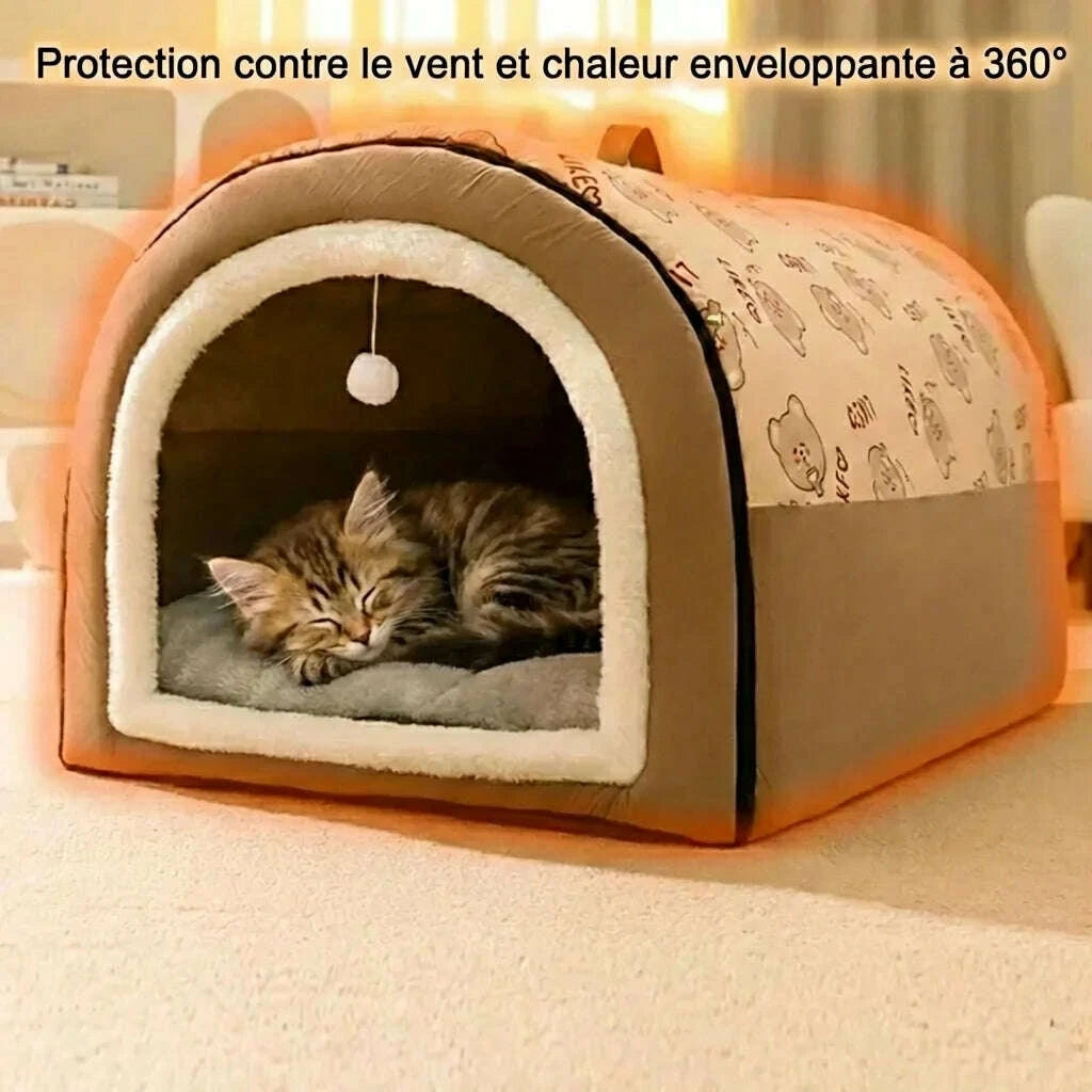 Maison confortable pour chat d'intérieur — en situation