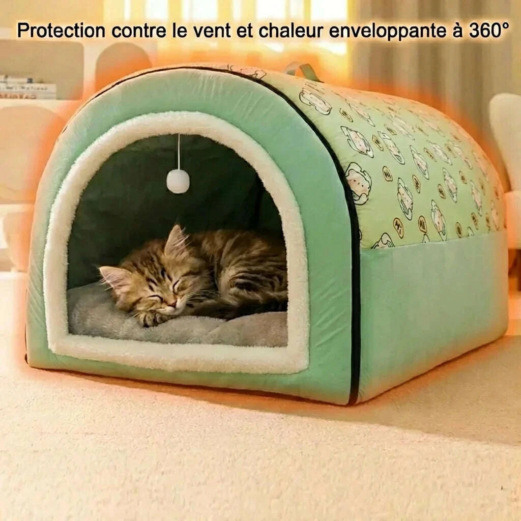 Maison isolante pour chat — en situation
