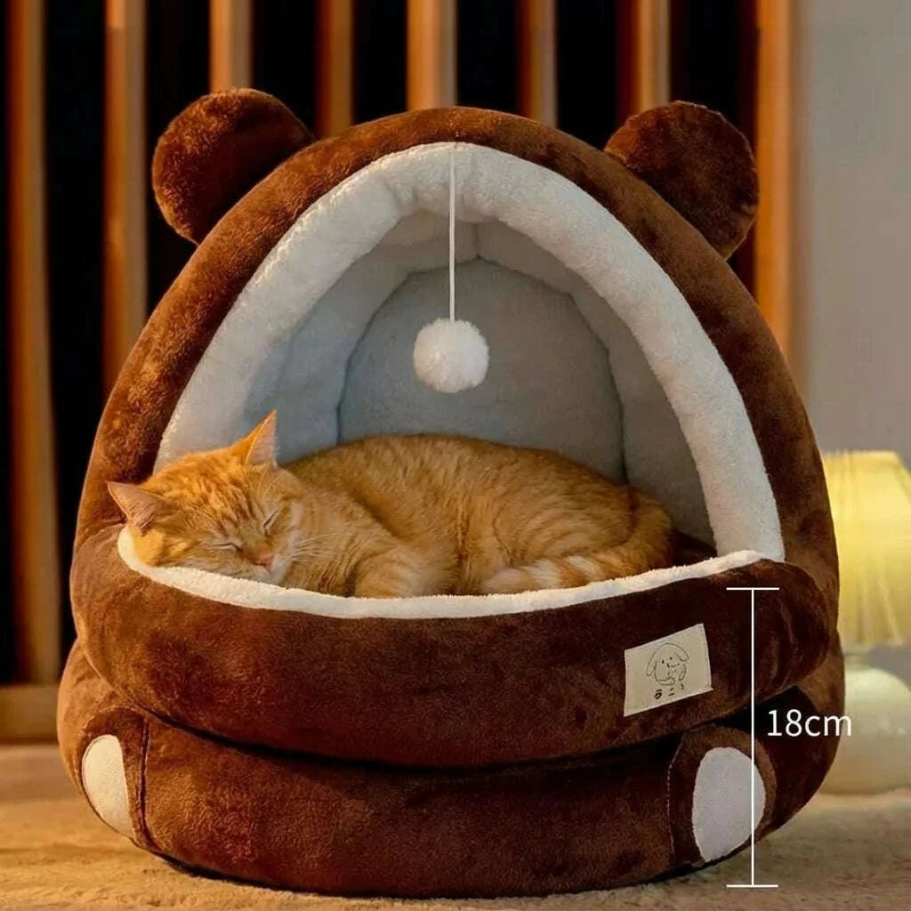 Maison pour chat au design inspiré d'un ours — vue zoom