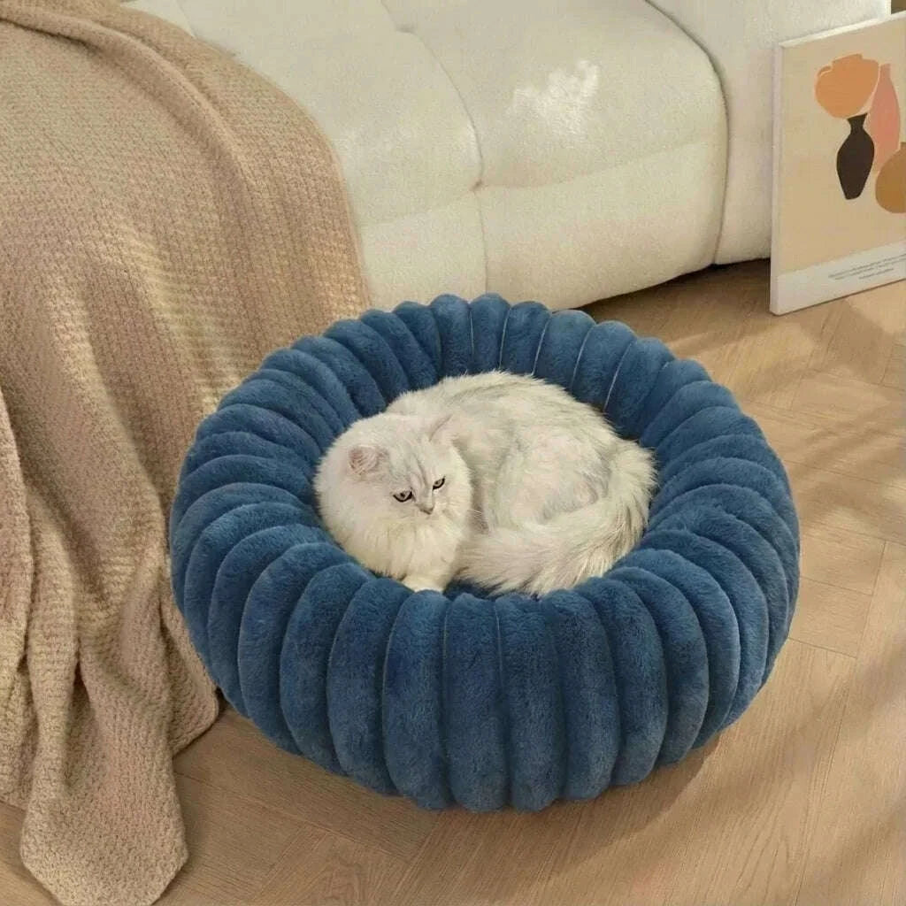 Panier rond pour chat en bleu foncé — détail