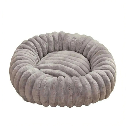Panier pour chat forme donut gris