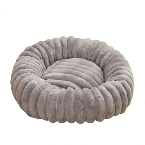 Panier pour chat forme donut gris