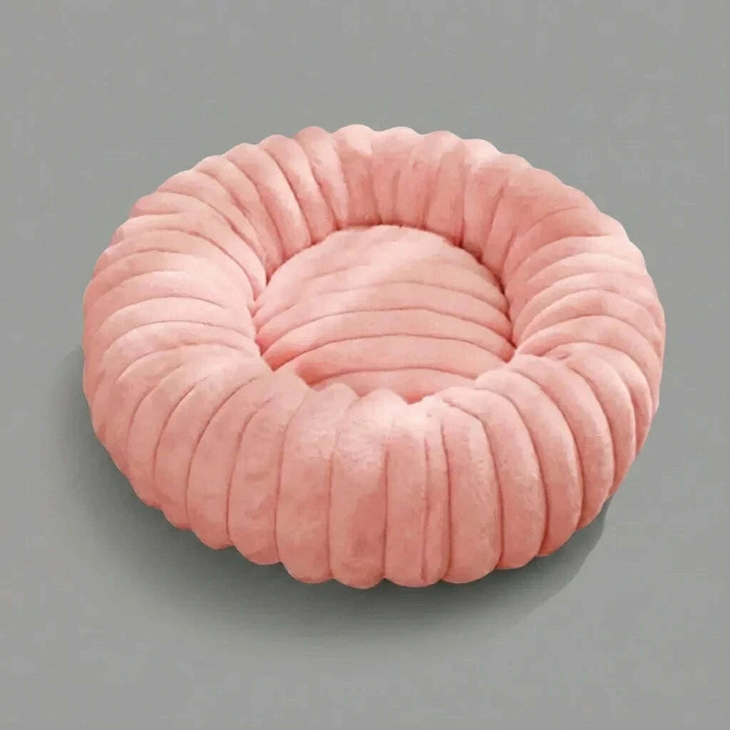 Panier rose confortable pour chat — vue d'ensemble