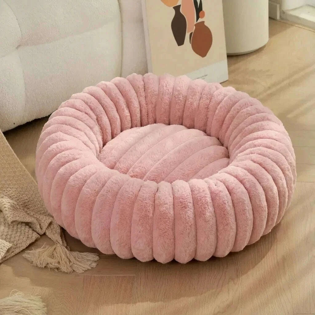 Panier rose confortable pour chat — vue zoom