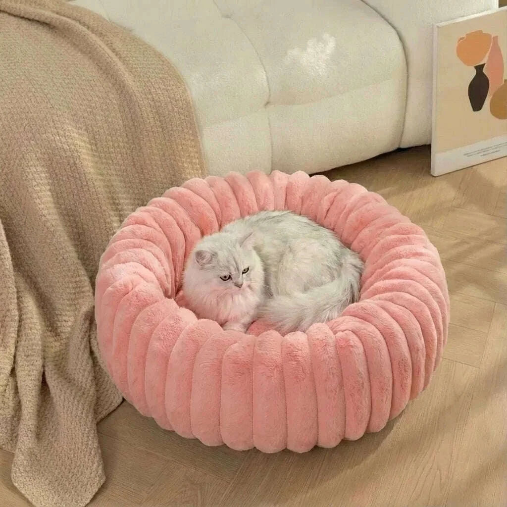Panier rose confortable pour chat — détail