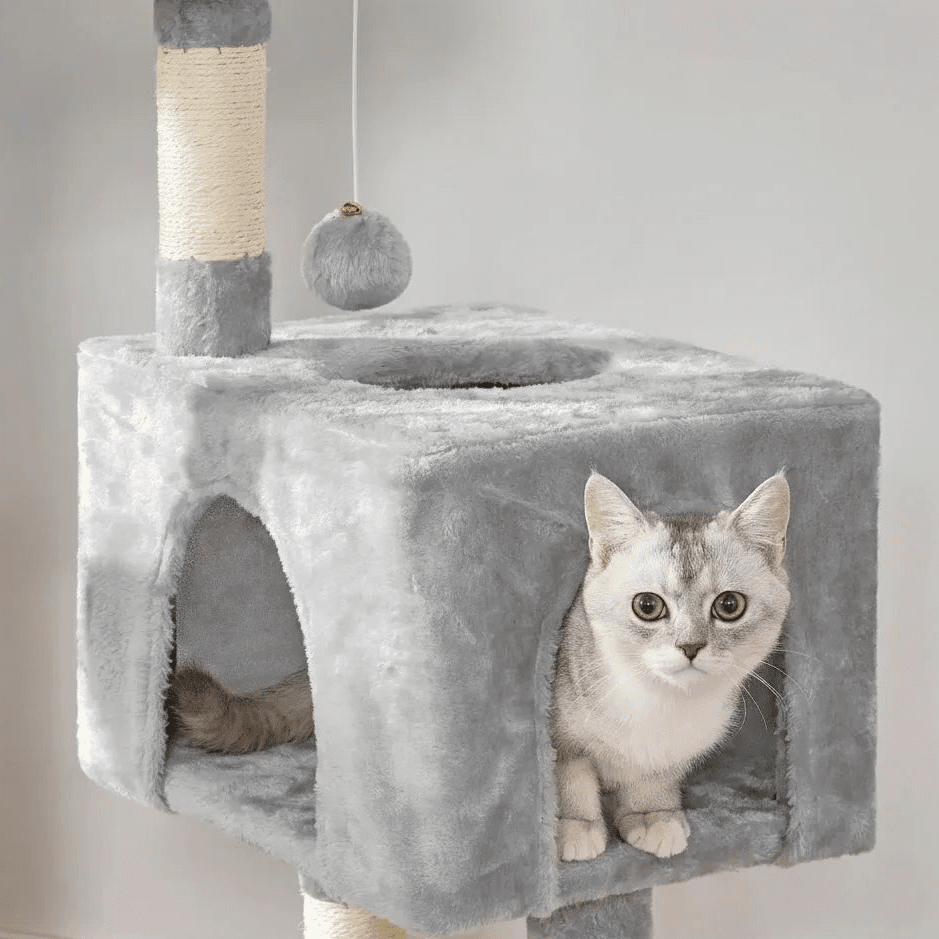 Petit arbre à chat compact — vue de côté