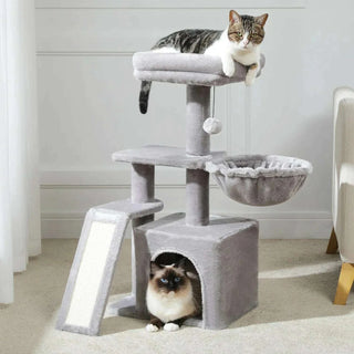 Small Designer Cat Tree 80 cm with Cubby and Hammock