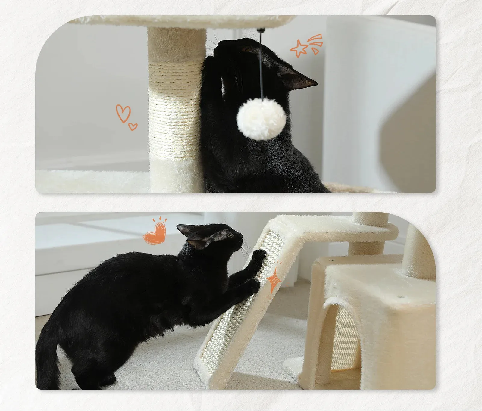 Petit arbre à chat design — vue de côté