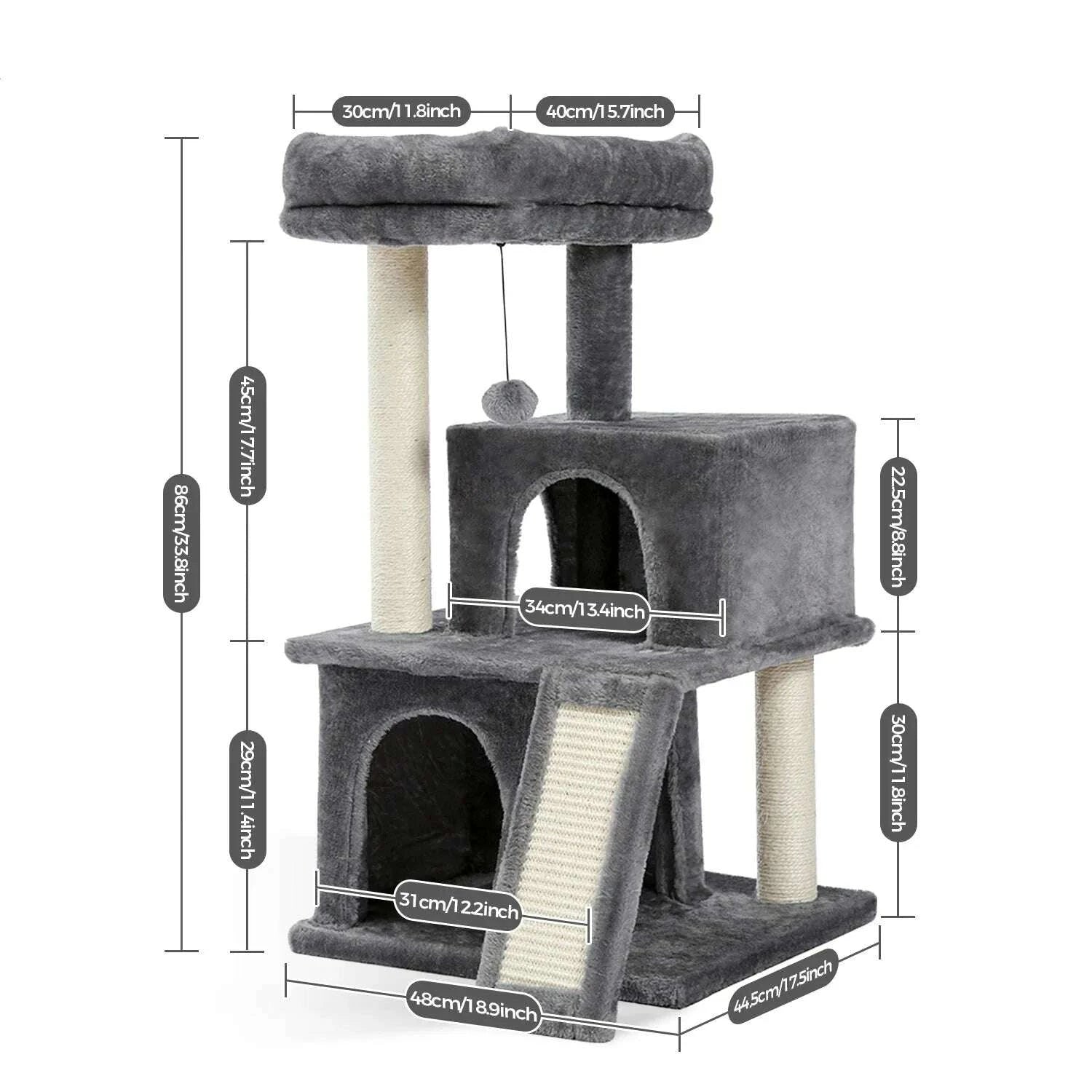 Petit arbre à chat en peluche — en situation