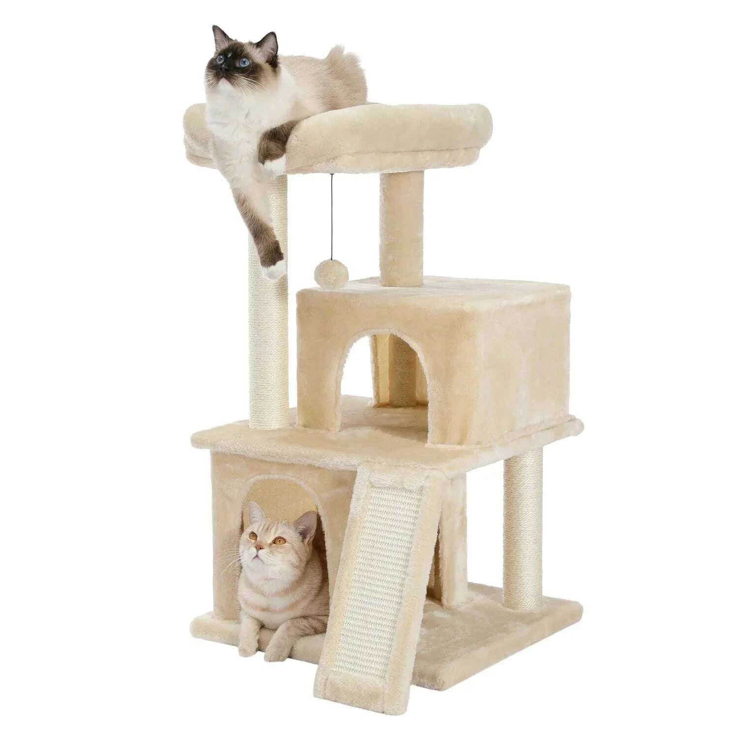 Petit arbre à chat en peluche — vue zoom