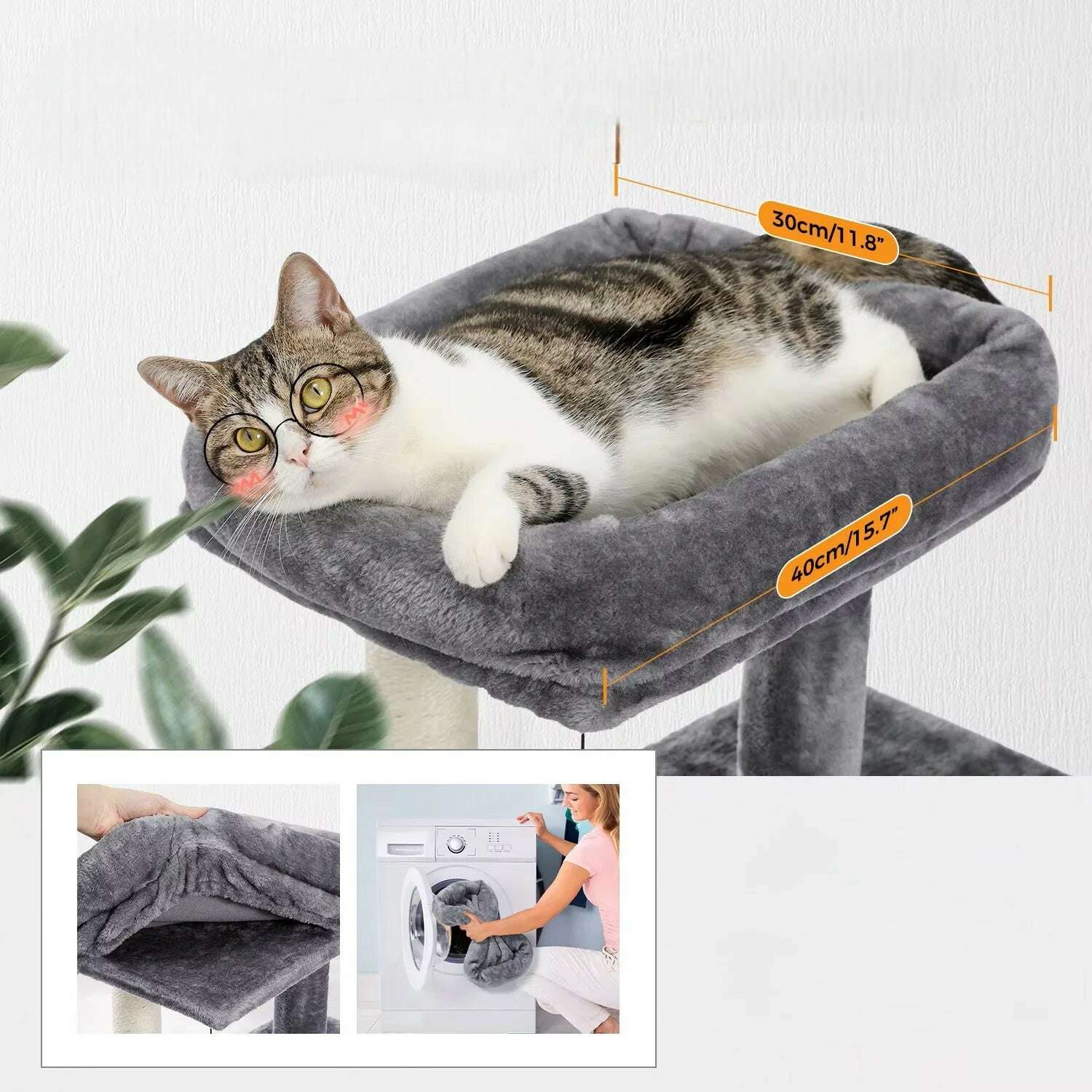 Petit arbre à chat en peluche — détail