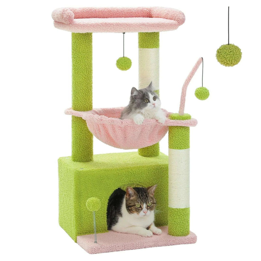 Petit arbre à chat compact et design — vue en perspective